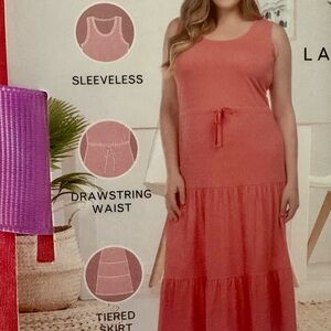 NWT Serra Ladies Maxi Dress, Sleeveless, Drawstring Waist